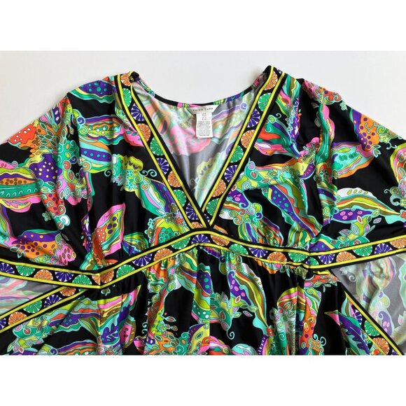Trina Turk Sea Garden Floral Tunic Cover Up Dress Multi Size Large - Picture 5 of 7